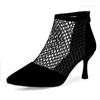 Spring and summer new suede pointed stiletto sexy sandals women's mesh fashion high heels stiletto single shoes