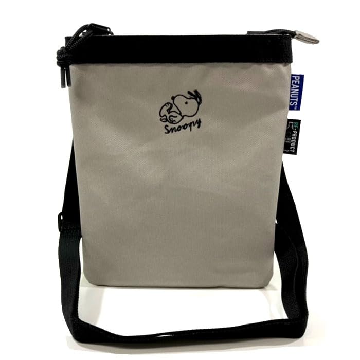 

Sacoche shoulder water gray [Snoopy] bag, square, crossbody, repellent, lightweight, small, logo, nylon, sustainable, eco-friendly material, 0345,