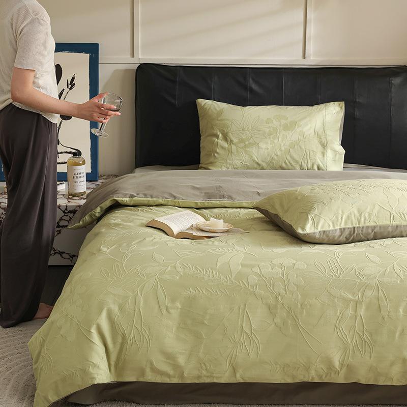 100 High-Grade Pure Cotton Four-Piece Set, Class A Maternal And Infant Grade Cotton Jacquard Quilt Set, Light Luxury Bedding Set