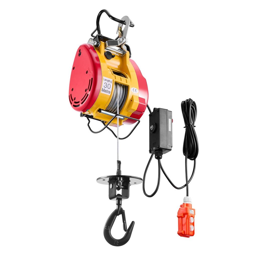 2-in-1 Portable Electric Hoist Winch 1100LBS Wired/Wireless Remote Control