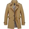 2026 New Top Men's Pure Cotton Large Size Medium and Long Jacket Men's Casual Solid Color Jacket Men's