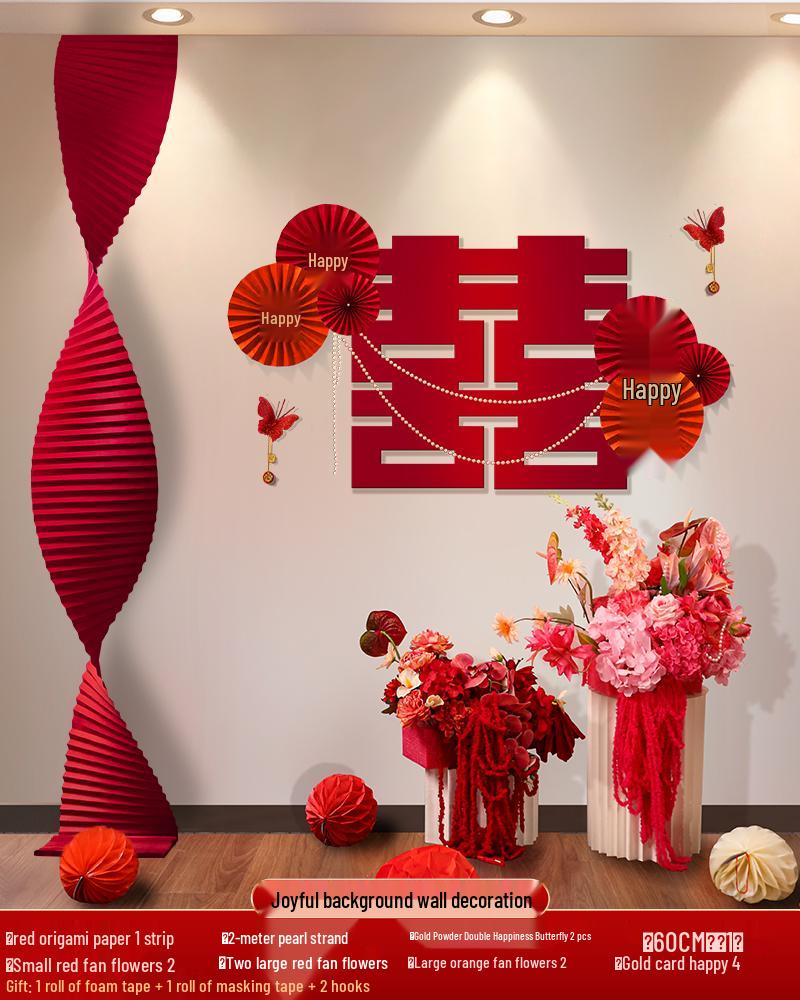 Elegant Wedding Room Decoration Set: Complete Background Wall & Living Room Decorations
