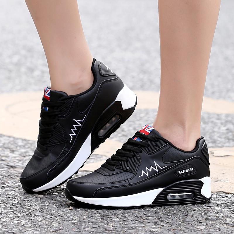 Fashion Air-cushion Sneakers Women PU Leather Casual Sports Shoes Breathable Dancing Platform Shoes Running Shoes