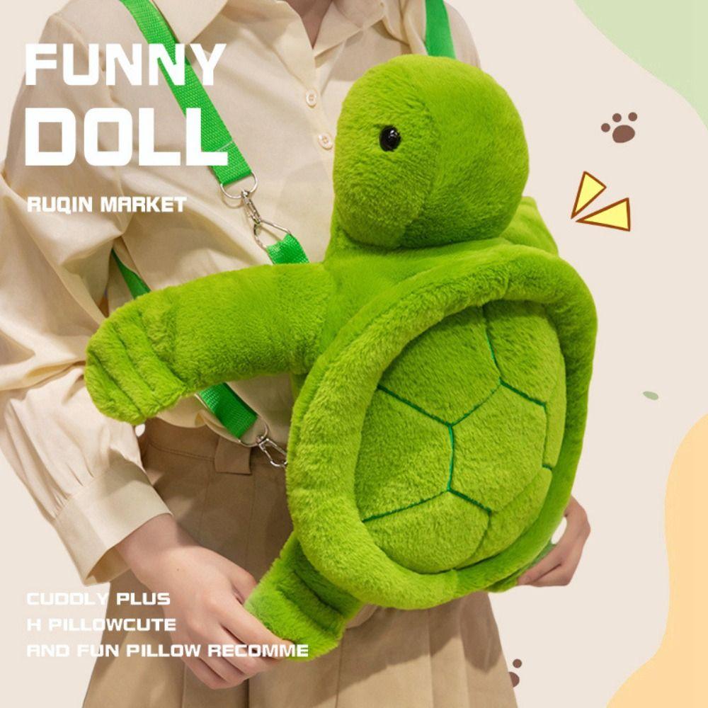 Plush Doll Turtle Doll Shoulder Bag Animals Cartoon Plush Schoolbag Turtle Plush Backpack Outdoor