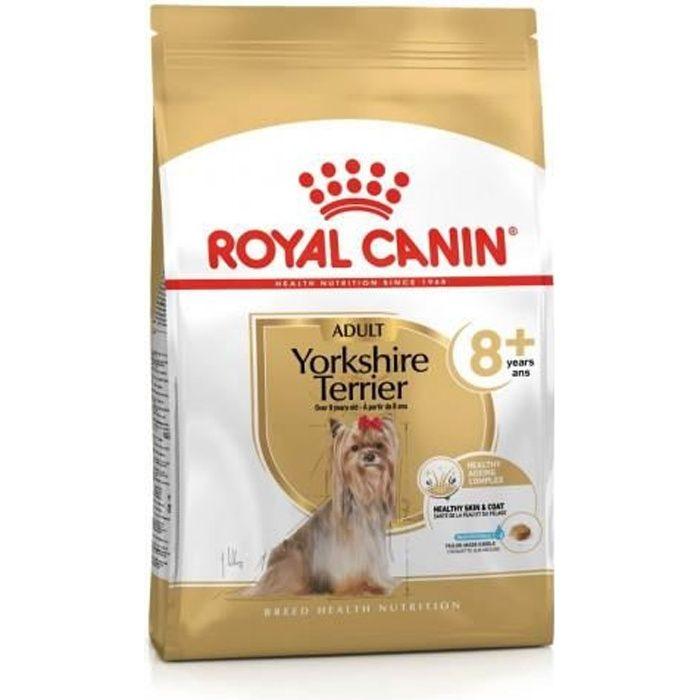 Croquettes - Royal Canin - Yorkshire Adulte 8+ - Sac 1,5 kg - Saveur Maïs, Volaille, Riz - Petit chien