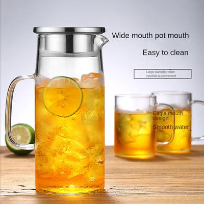 Heat Resistant Glass Kettle Household Large Capacity Glass Juice Pot Nordic Creative Simple Cool White Kettle Teapot