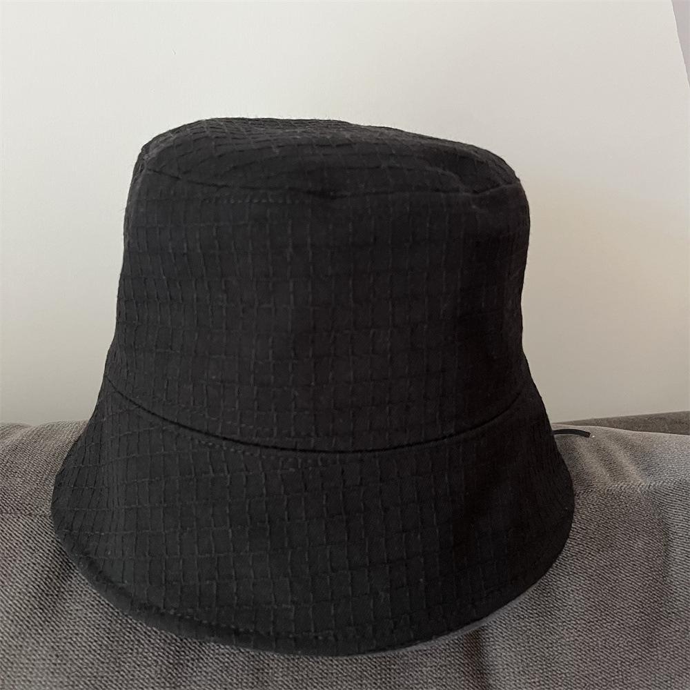 Plaid splicing casual fashion retro versatile street outing basin hat bucket hat bucket hat sun hat