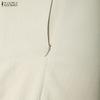 ZANZEA Women Casual Round Neck Solid Color Sleeveless Long Dress