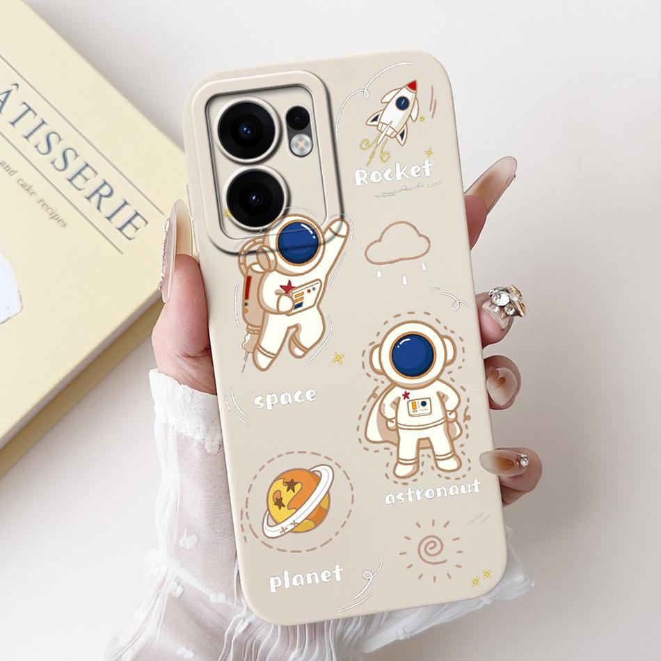 For OPPO Reno13 F 4G 5G Reno13 Pro Cute Cartoon Astronaut Cat Phone Case Reno 13F 13 13Pro Soft Silicone Shockproof Cases
