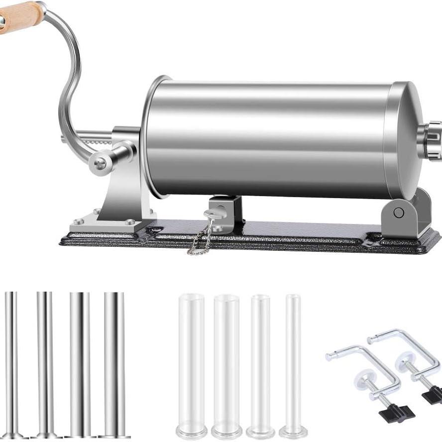 Stainless Steel Manual Sausage Stuffer for Home Use - Large Capacity