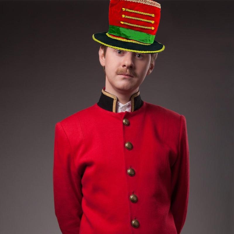 Elegantní klobouk s páskem pro sváteční průvody, unisex pro dospělé, klobouk vojáčka s nastavitelnou velikostí hlavy