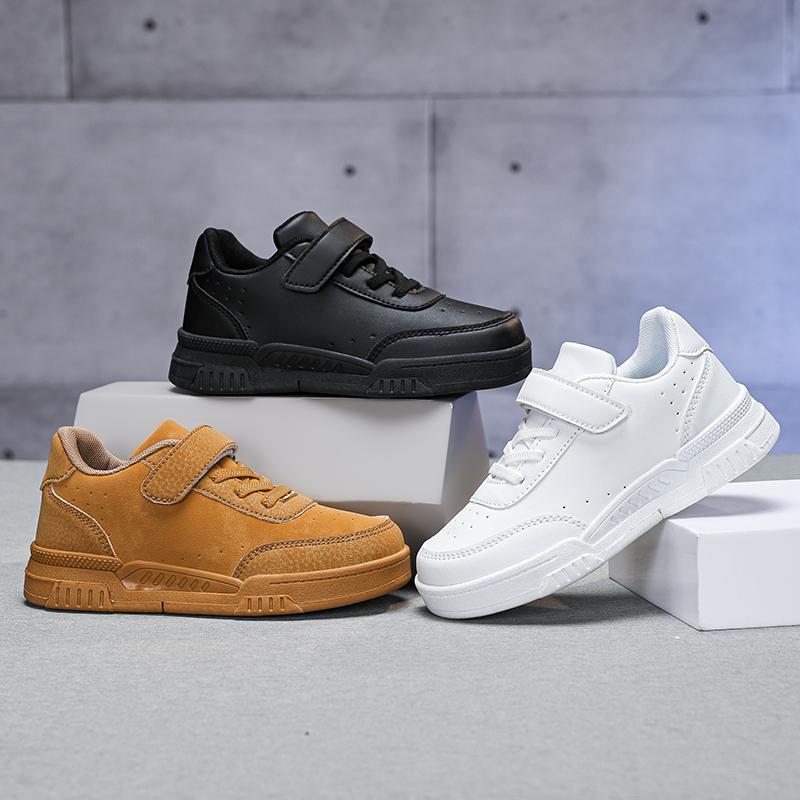 New Leather Kids Running Shoes Fashion youngsters teens Casual Walking student fashion Sneakers Breathable Soft Children Sport
