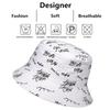 Unisex Double-Sided Reversible Letter Embroidery Printing Personality Bucket Hat Fishermen Caps Outdoor Casual Cap Sunscreen Hat
