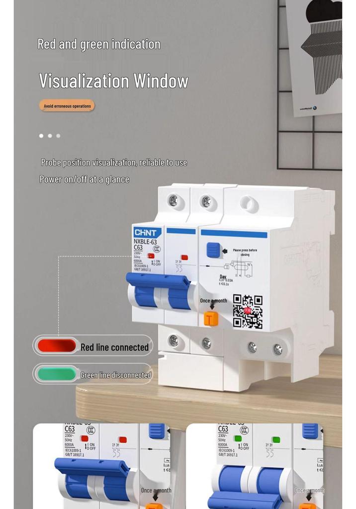Chint Leakage Protector Circuit Breaker: 2P, 1P3P+N, 4P with Leakage Protection (32A, 20A, 40A, 63A) Air Switch