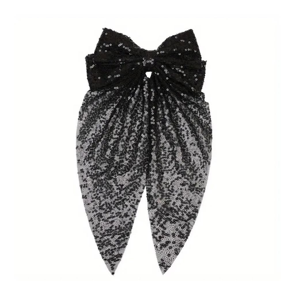 Bride Hairpin with Sequins Bowknot for Girls Barrette Bows for Pageant Prom Princess Hair Accessories Stage Props