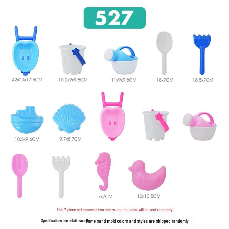 Children's Beach Sand Toy Set: Shovels, Buckets, and Toy Car for Seaside Fun
