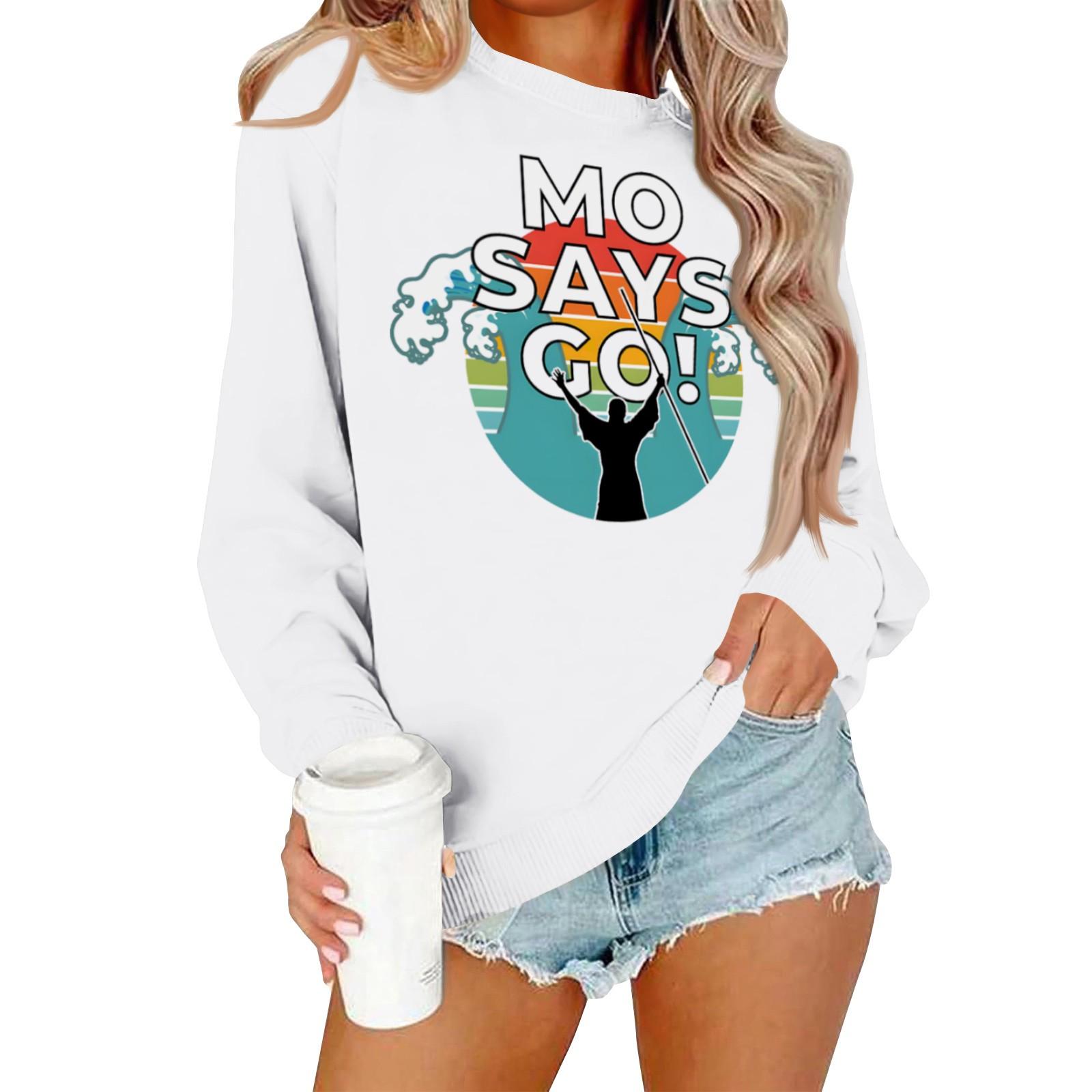 

Женская повседневная модная блузка с длинным рукавом и круглым вырезом с принтом и пуловером M белый