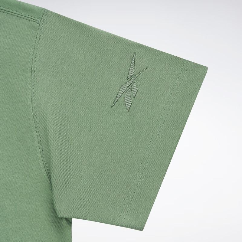 Reebok Beats Pocket Tee Solid Color Knitted Half High Neck Loose Short Sleeve T-Shirt Unisex Tops Green 23RCS421UGL2