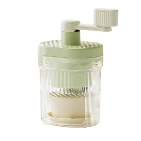 Hand Crank Ice Crusher Stainless Steel Blades Summer Slushy Maker Manual Snow Cone Shaved зелёный