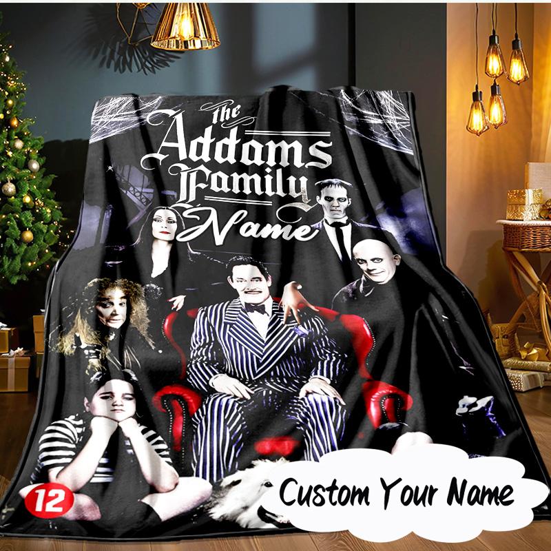 Custom Name Nightmare Addams Blanket Ideal Bedding Blanket Perfect for Travel, Camping, Living Rooms, Offices, Sofas, Fan Christmas gift