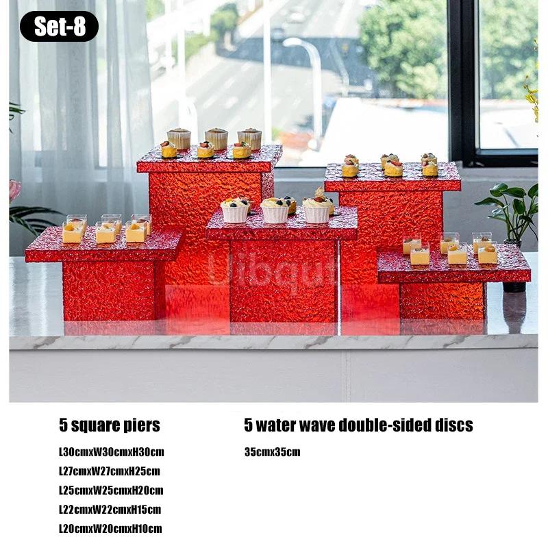 Food Display Rack Acrylic Cold Meal Hotel Business Tea Break Platform Ornament Set Cake Display Rack Dessert Table Buffet Table