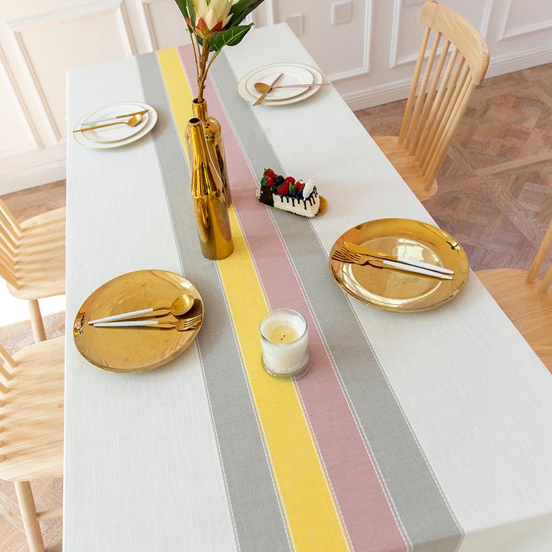 2025 Nordic Tablecloth Waterproof and Easy To Clean Rectangular Household Dining Table Cloth Simple Dustproof and Wear-resistant