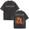 Singer Shakira Las Mujeres Ya No Lloran World Tour Tshirts Mens Hip Hop Tshirt Vintage Washed Summer Oversized Cozy Tee Shirt