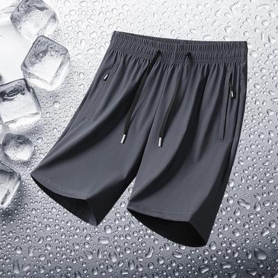 Herren Casual Elastische Schnelltrocknende Eis Seide Mittellange Sommer Shorts