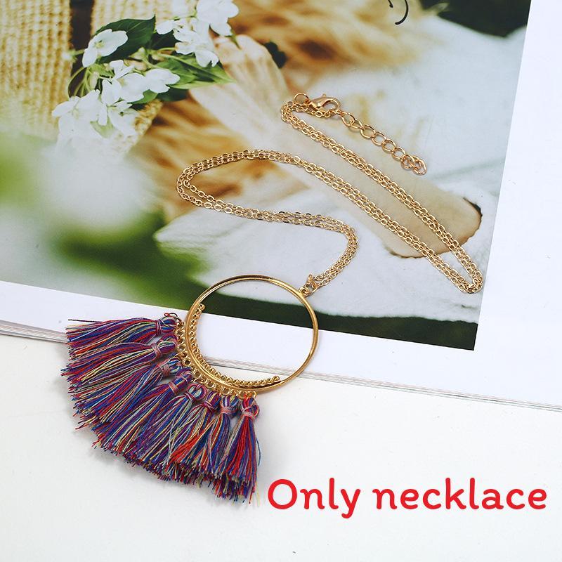Stylish Pendant Tassel Necklace With Electroplate Finish For Summer Outfits