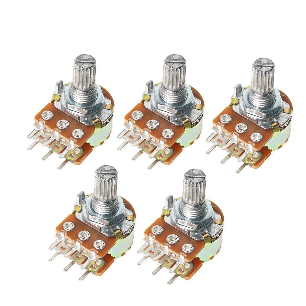 10PCS WH148 Linear Potentiometer 15mm Shaft with Nuts and Washers 6pin Potentiometers B1K B2K B5K B10K B20K B50K B100K B500K B1M