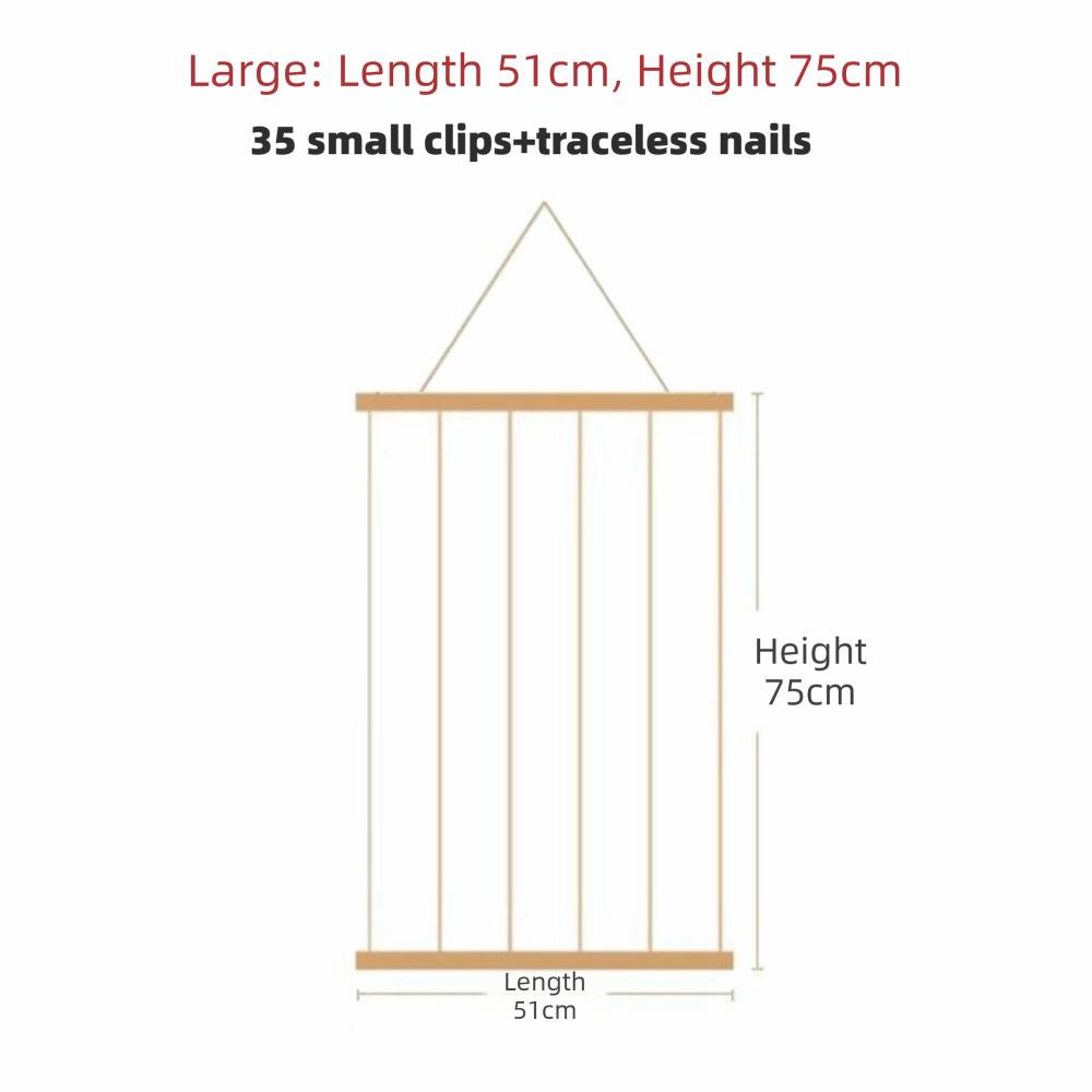 Hanging Photo Display Holder Handmade Multiple Pictures Hangers Picture Frames Wood Splint Picture Board for Home Decoration