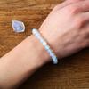 Original Glatter Weißer Opal Perlen Armband für Frauen Reiki Heilung Natur Mondstein Armbänder Männer Elastisch Katzenauge Stein Schmuck