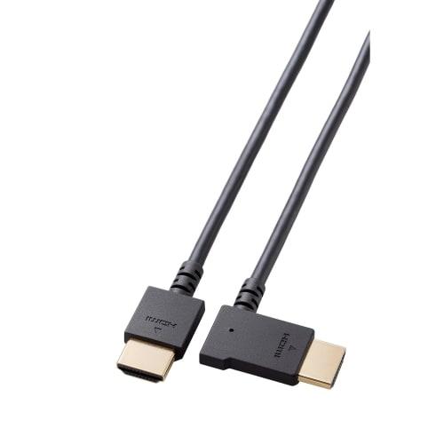 Elecom HDMI Cable 1m L-shaped Left-facing Soft High Speed ??4K2K(30Hz) [HIGH SPEED with ETHERNET Certified] Black CAC-HD14EYL10BK