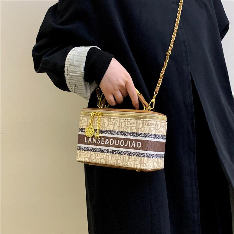 Premium niche design printed box bag women's new commuter shoulder crossbody small square bag
