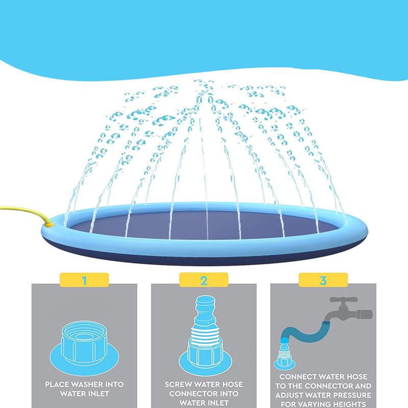 PVC Letter Dolphin Sprinkler Pad for Kids & Pets - Outdoor Water Play Mat