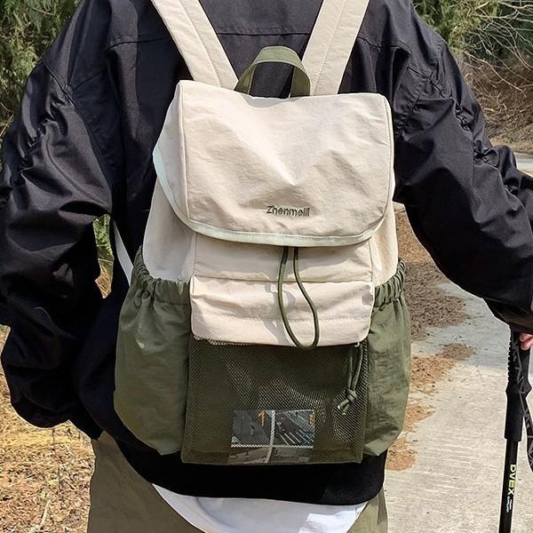 Schoolbag schoolbag orange color matching backpack couple model college student outdoor large capacity hiking commuter mountaineering backpack