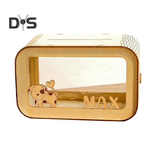 

Прозора дерев яна грошова скринька великої ємності Скарбничка для монет Контейнер для готівки Діти Дорослі DIY Мультяшна сумка для збереження грошей Декорація банки для зберігання L