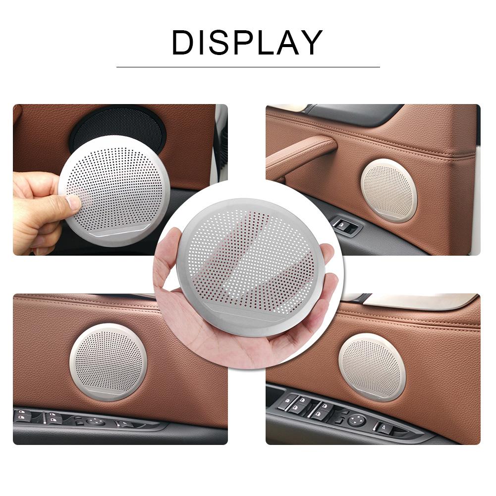 4PCS Stainless Steel Car   Spker Door Trim Covers For 14-18   X5 X6 F15 F16