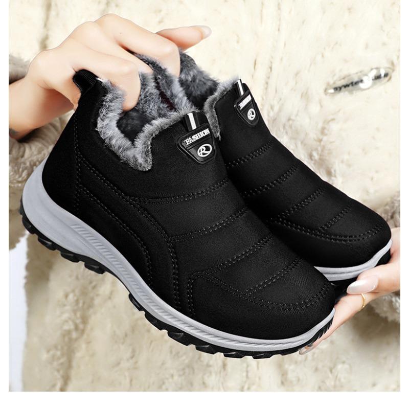 Fashion Women's Winter Daily Comfortable Cotton Boots New Velvet Thick Snow Boots Warm Waterproof Cotton Shoes Easy To Wear