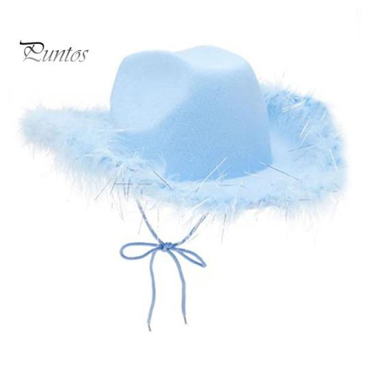 

Ковбойская шляпа со шнуровкой на подбородке, рваные поля, американский стиль вестерн, однотонная солнцезащитная кепка с защитой от ультрафиолета, женский летний головной убор для косплея на открытом воздухе светло-синий