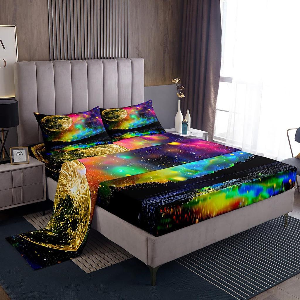Ocean Animal Shark Pattern Bed Hat Four-Piece Bedding Set Bedroom Dormitory Bedding Decoration