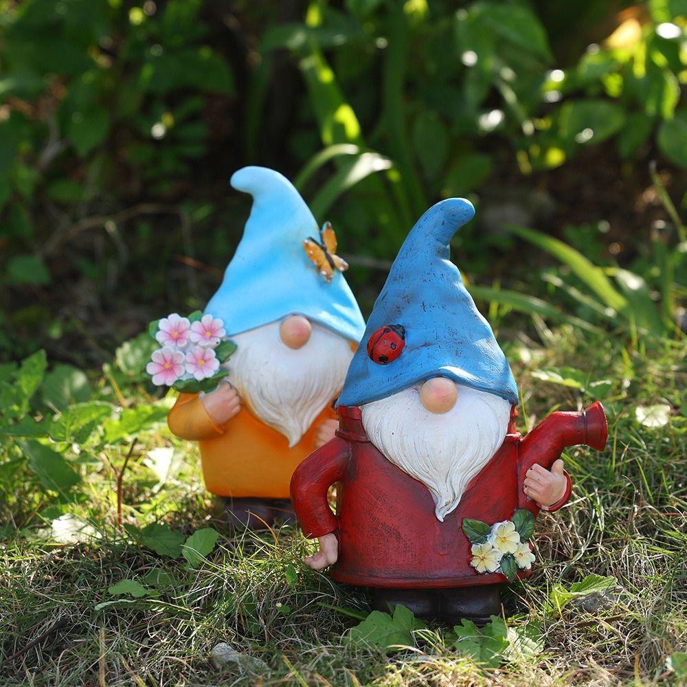 Cartoon Gnome Dwarf Flower Pot Cute Hydroponic Flower Holder Dwarf Statue Vase  Desktop