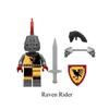 1 Stück/4 Stück Heiß verkaufende Mini-Bausteine, alte Burg, Krähe, Schwarzadler, Roter Löwe, Dunkler Ritter, Mensch, zusammengebauter Spielzeugbeutel