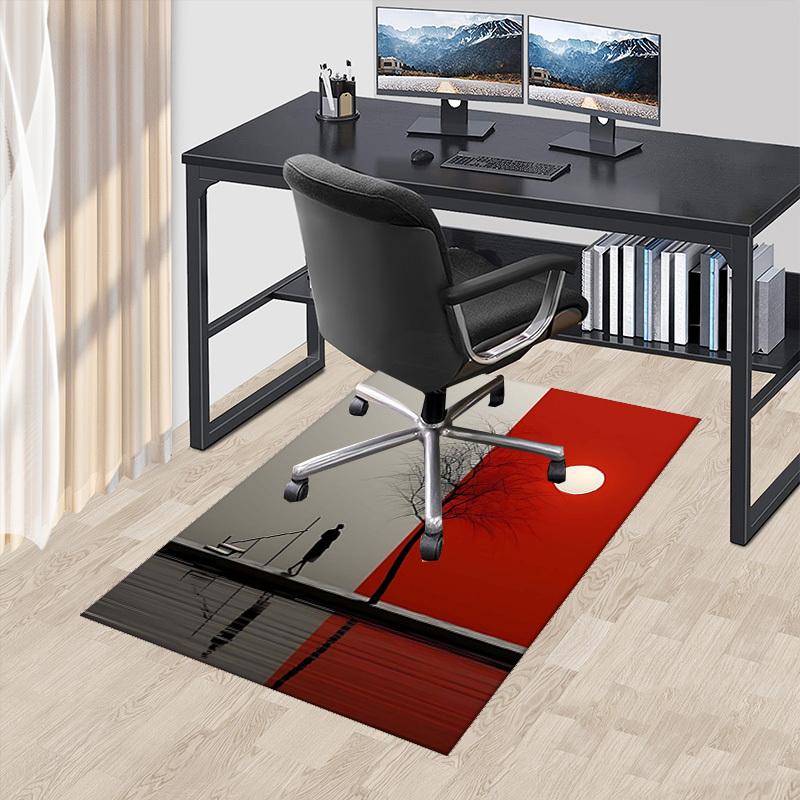 

1pc Office Chair Mat with Minimalist Tree and Sun Design, Suitable for Home Office Decor, Seasonal Gift, Anti-Slip Rug for Desk or Gaming Area.P085 60cm by 90cm