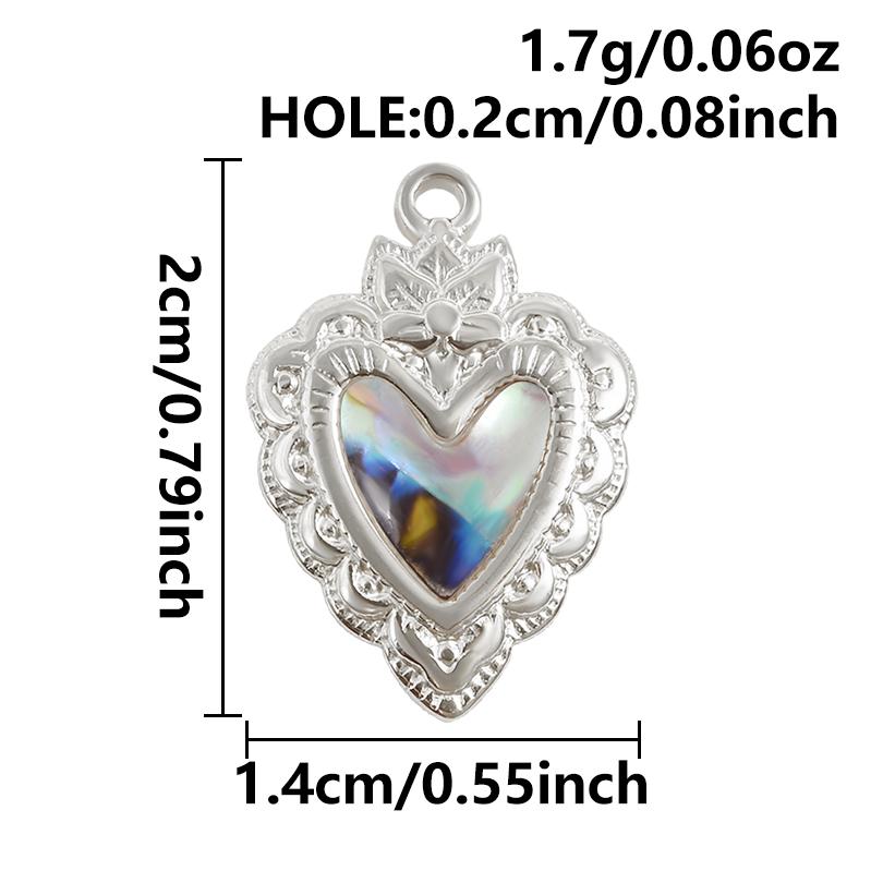 2pcs Sea Accessories Abalone Shell Pendant Love Heart Sun Oval Geometric Stainless Steel Oil Dripping Charms For Jewelry Making
