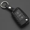 Jingyuqin 3 Buttons Remote Carbon Silicone Key Case For VW Polo Golf 7 Tiguan Skoda Octavia Kodiaq Karoq Seat Ateca Leon Ibiza