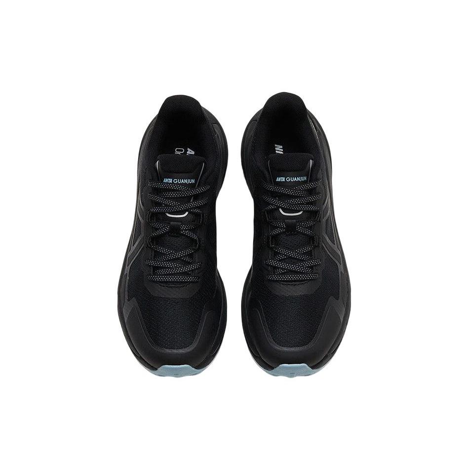Anta Fabric Slip Resistant Abrasion Resistant Low Top Running Shoes Men's Black Blue 112325661A-4