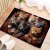 1Pcs Anti Fatigue Kitchen Rugs,Cute Cat Print Waterproof Non-Slip Thick Cushioned Kitchen Mat Heavy Duty Comfort Standing Mat for Kitchen KTJ