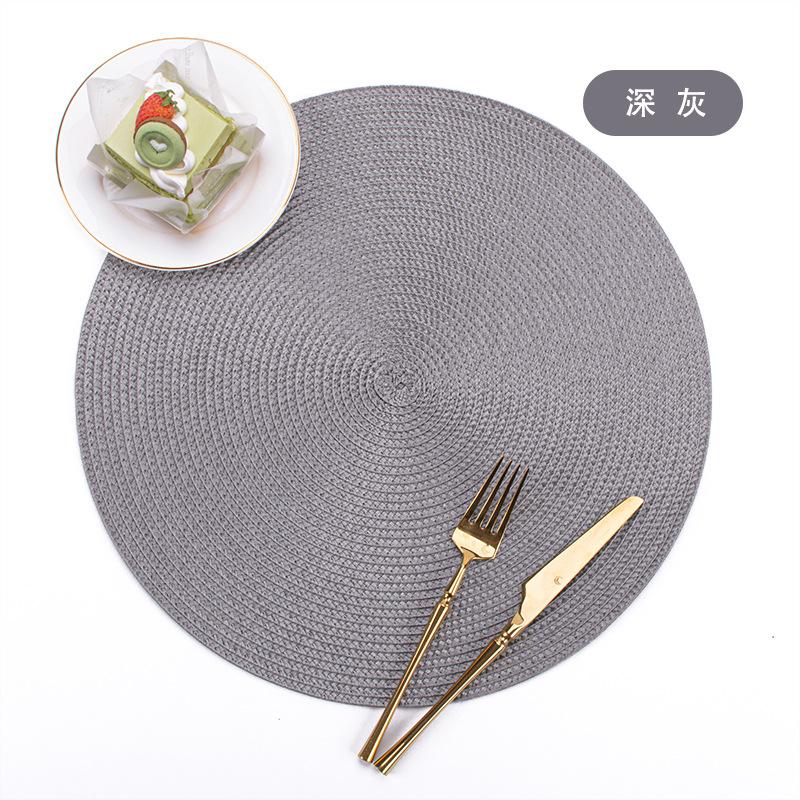 Ningxin PP Round Hand-woven Placemat Thermal Insulation Mat Table Mat Hotel Western Food Mat Non-slip Mat Home Decoration
