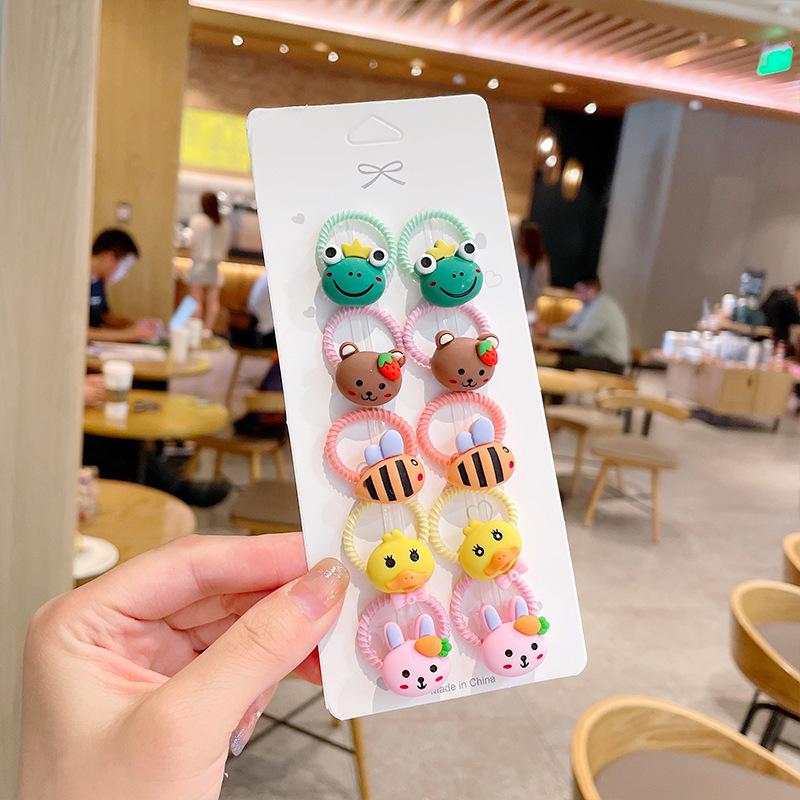 Soft Cartoon Elastic Hair Ties for Kids - Gentle, Non-Pulling Rubber Bands